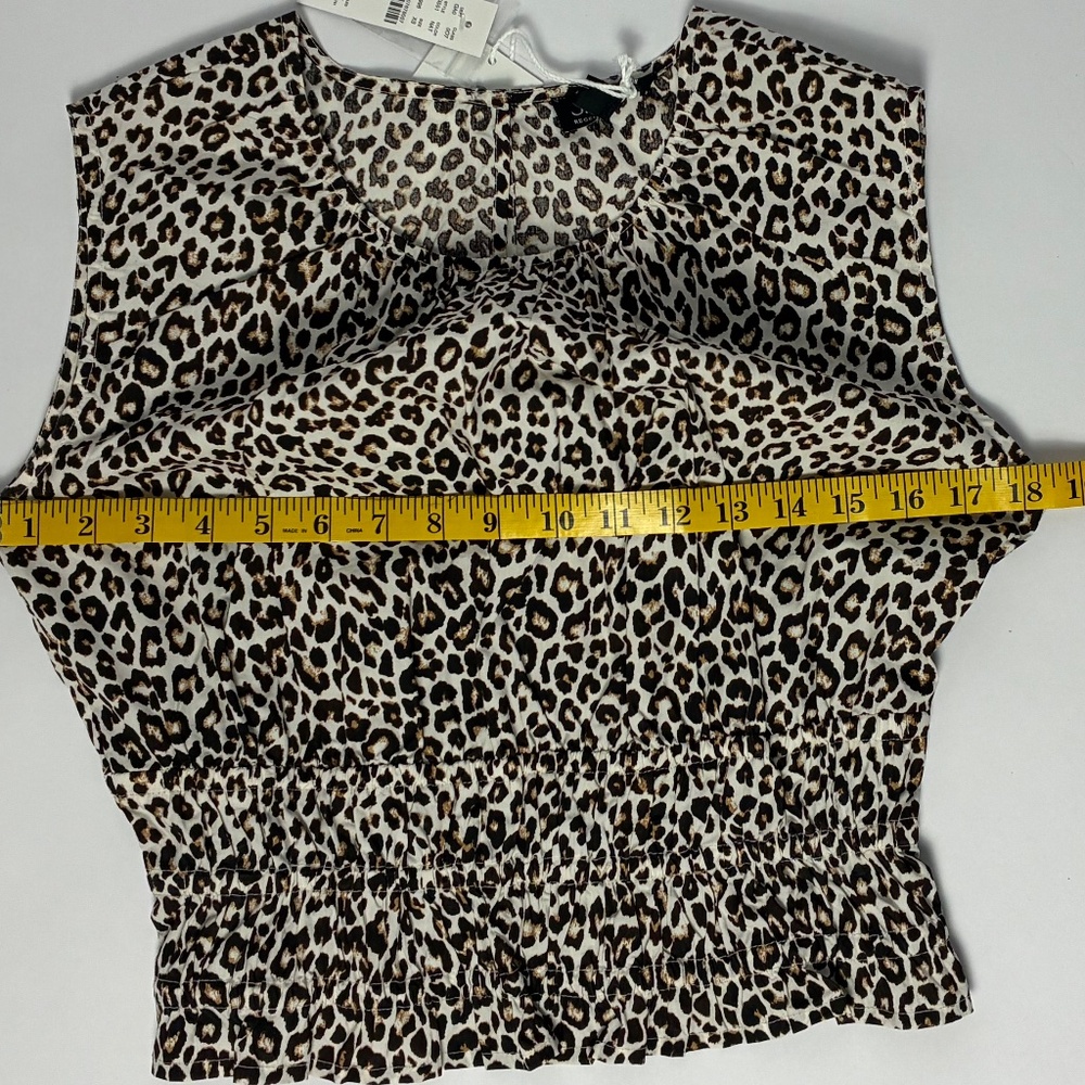 J.Crew Leopard Print Smocked Peplum Top XS NWT – Regenerative Cotton - Picture 5 of 11